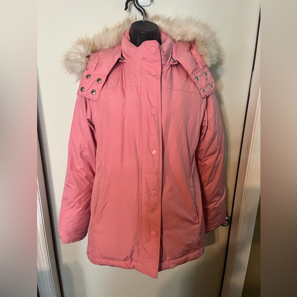 Gap Hooded Down Winter Jacket Pink Sz Medium - Picture 7 of 16